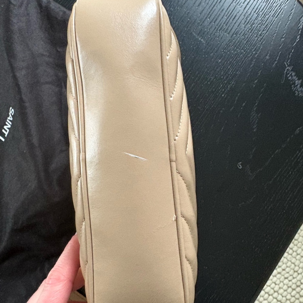 Authentic Saint Laurent Beige Quilted Crossbody Bag - Picture 9 of 9